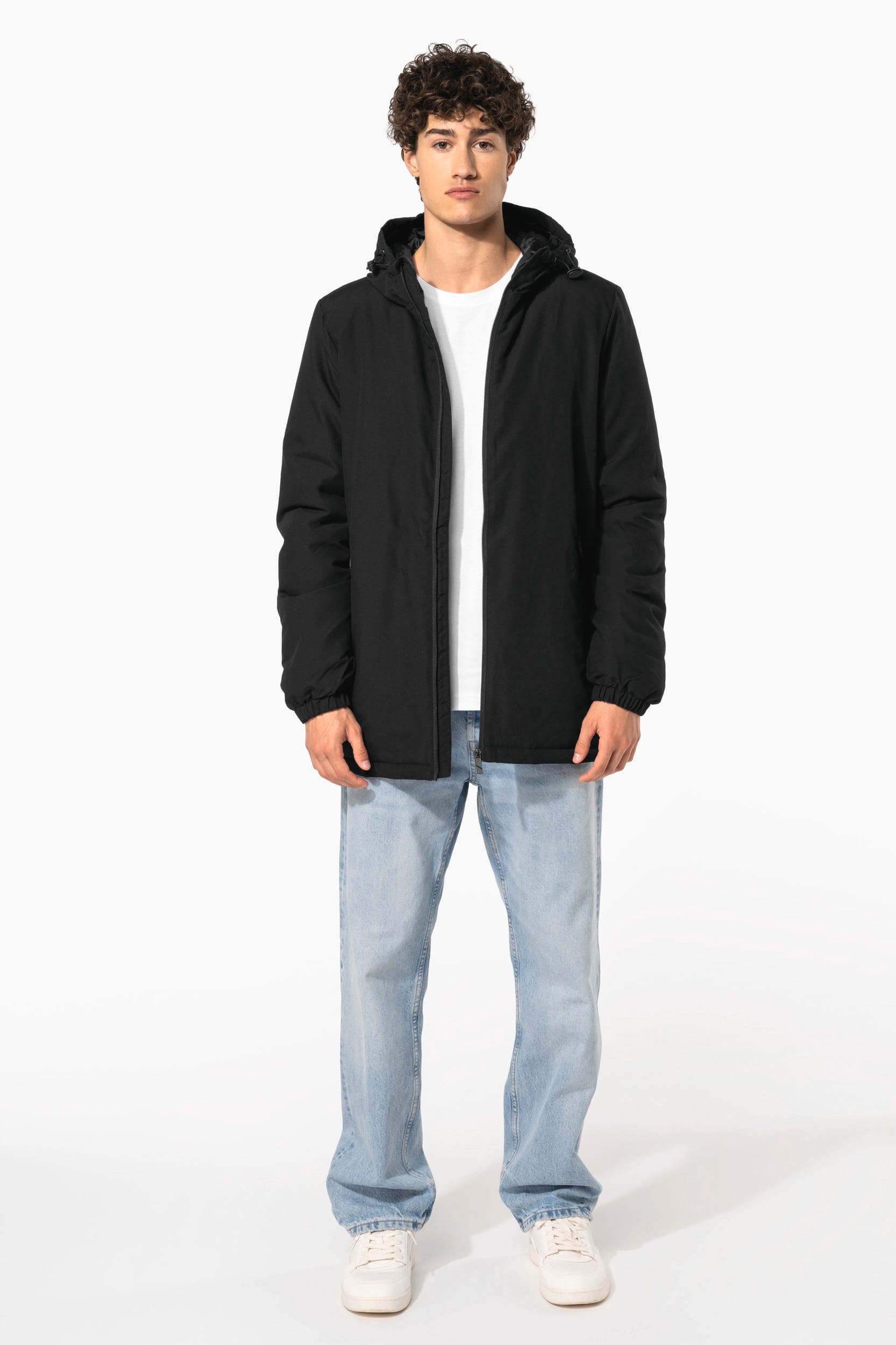 Parka à capuche recyclée unisexe en situation