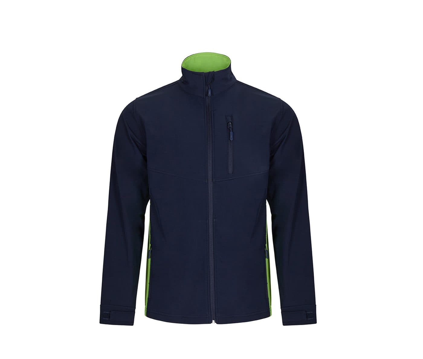 BLOUSON SOFTSHELL BICOLORE coloris Marine / Vert citron