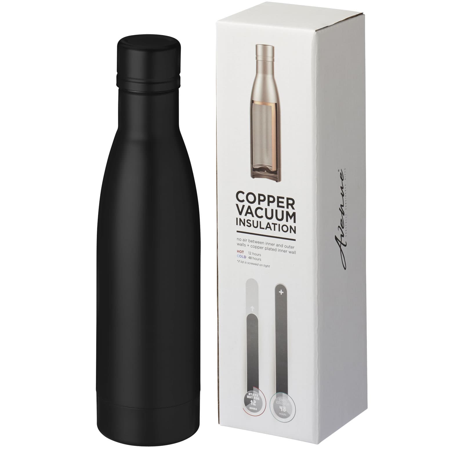 Bouteille isotherme Vasa sous vide avec couche de cuivre de 500 ml coloris Noir