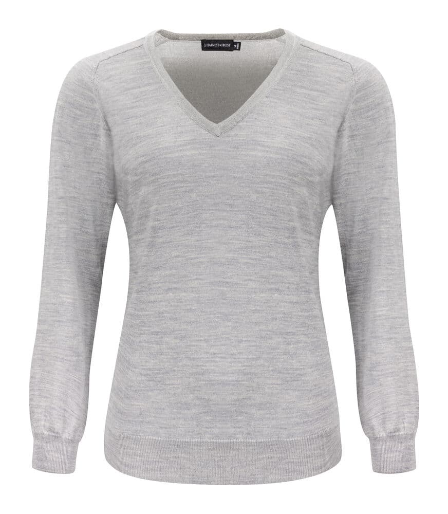 Merino V Pull Tricoté Femmes coloris Mélange Gris Clair