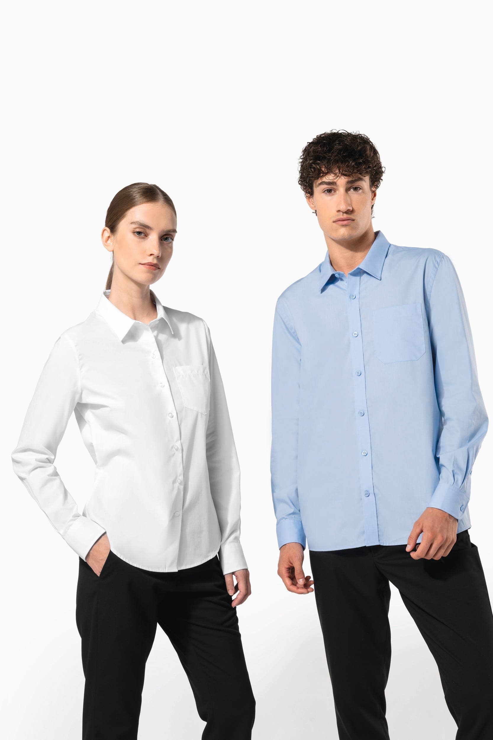 Chemise popeline manches longues en situation