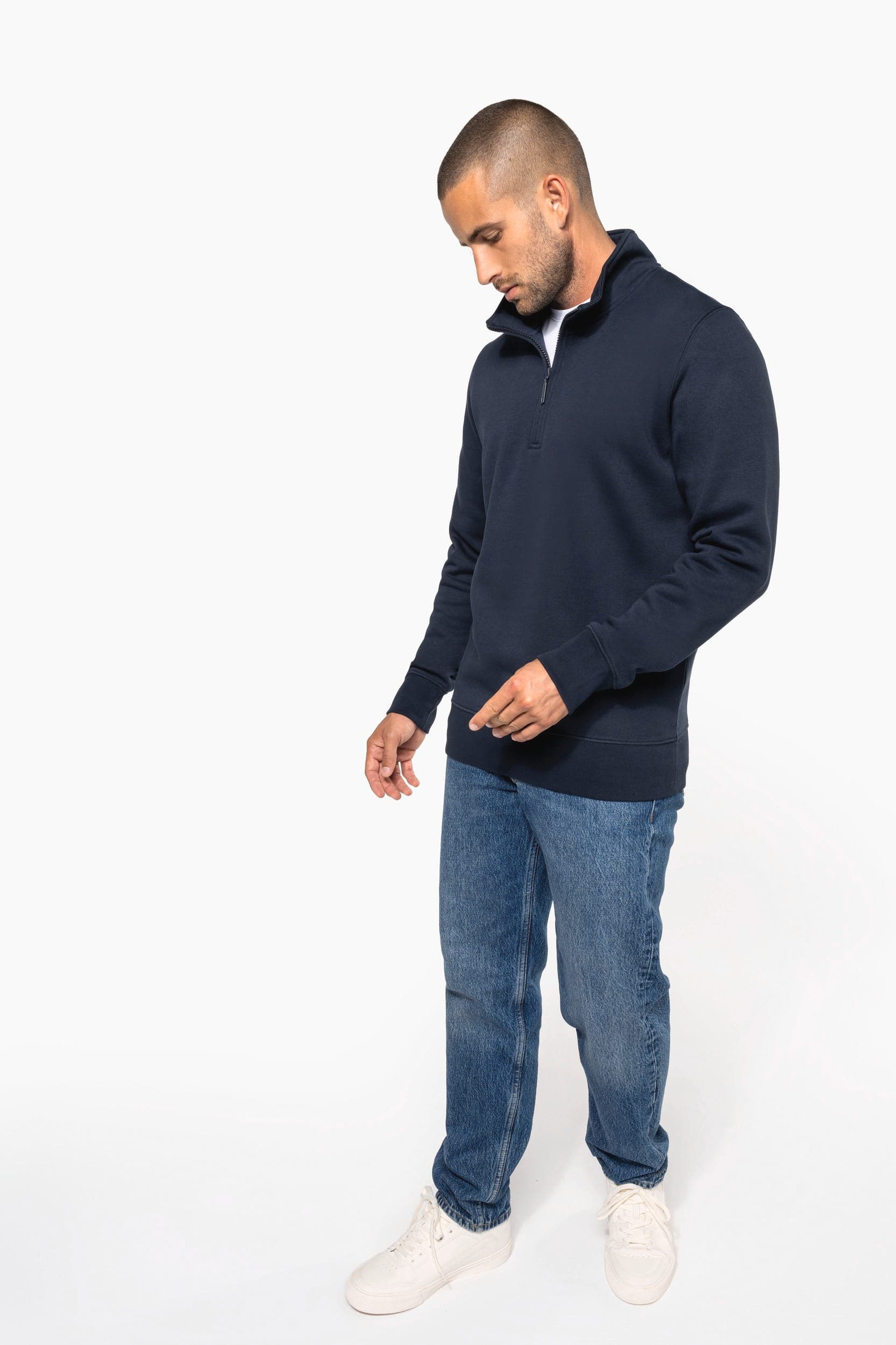 Sweat-shirt col zippé homme en situation