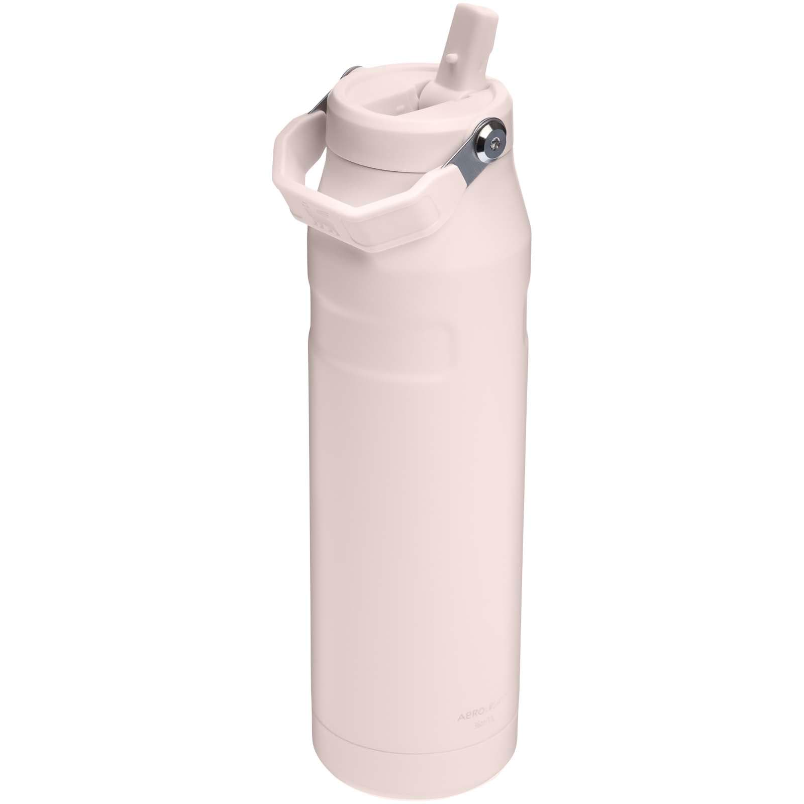 Bouteille d'eau de 1,06 litre avec paille rabattable Stanley IceFlow™ 2.0 coloris Rose clair