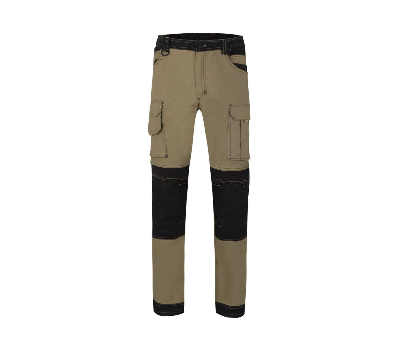PANTALON BICOLORE CANVAS STRETCH coloris Beige arena / Noir
