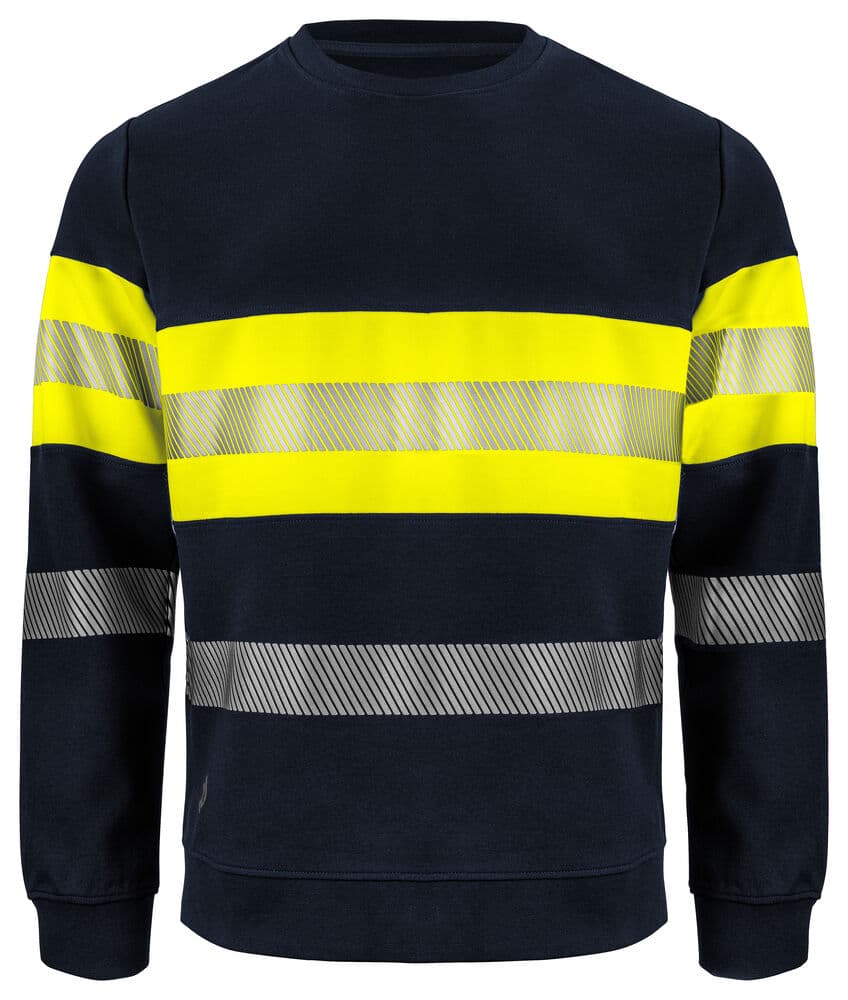 6129 SWEAT-SHIRT SIGNALISATION EN ISO 20471 CLASSE 1 coloris Jaune / Marine