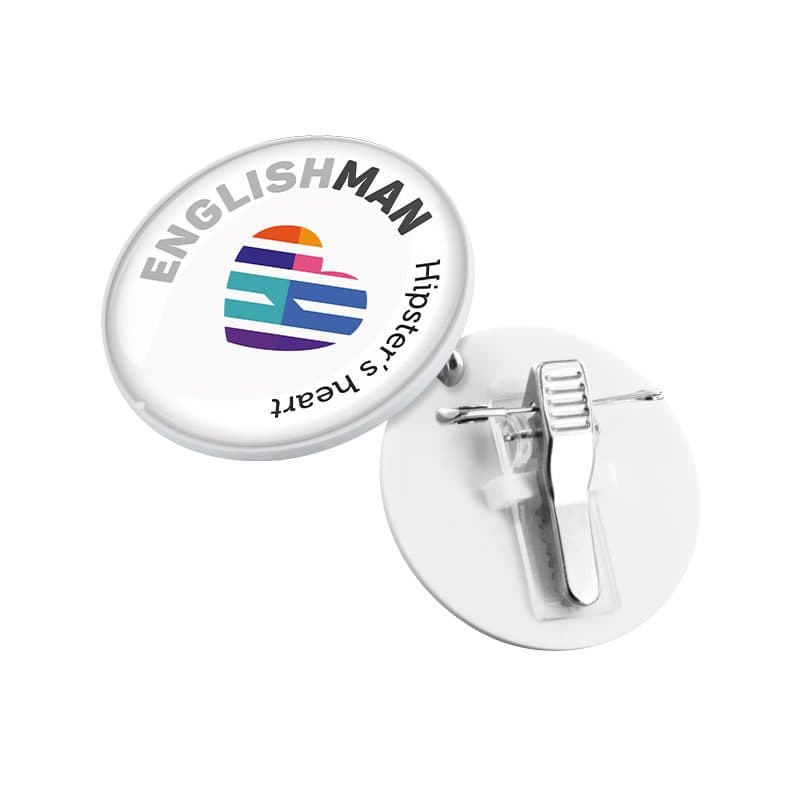 BADGE PLASTIQUE (PS) AVEC PINCE-EPINGLE POUR QUADRIDOME