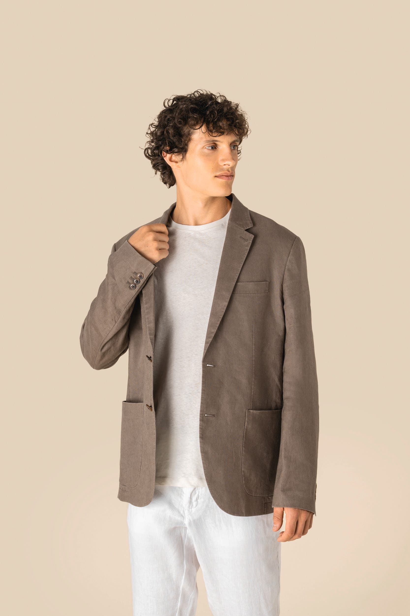 Blazer délavé en lin homme en situation
