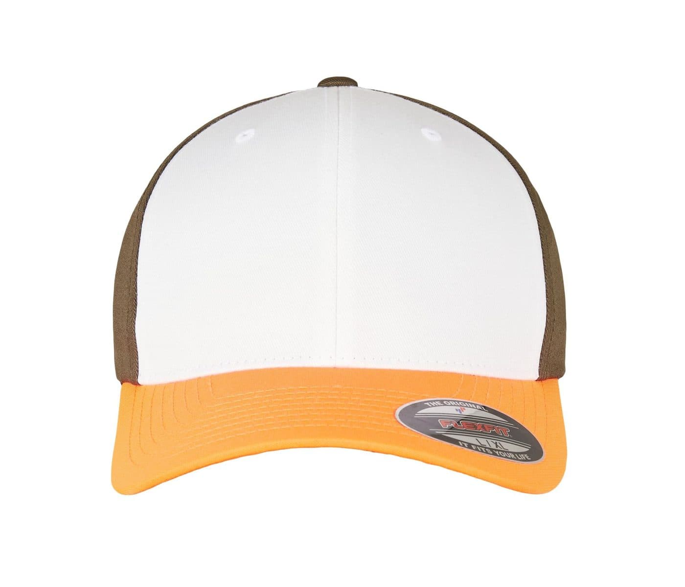 3-TONE FLEXFIT coloris Orange fluo / Blanc / Olive