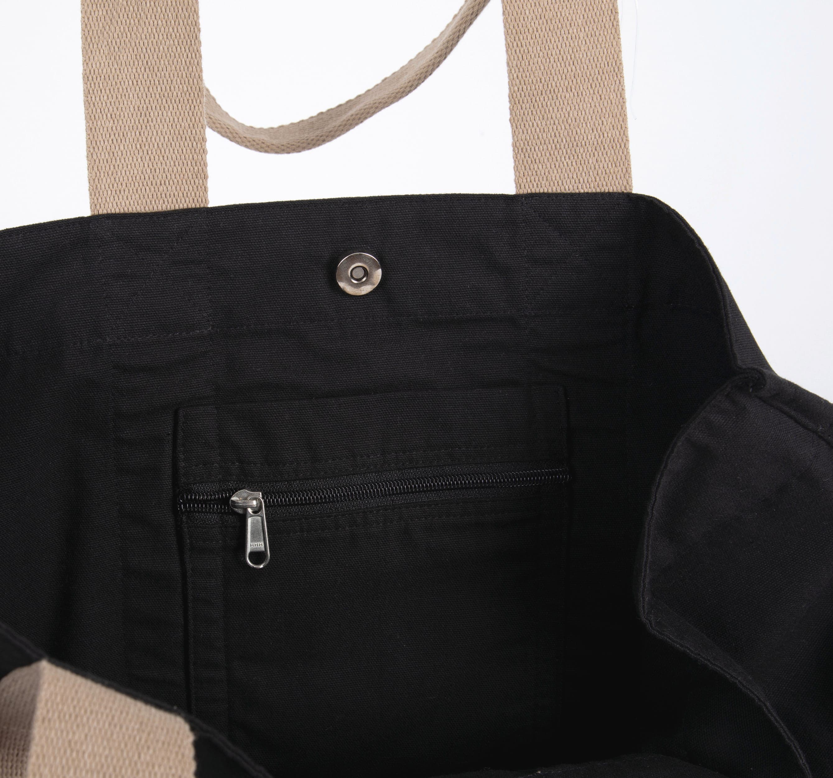 Grand sac shopping à soufflet recyclé en situation