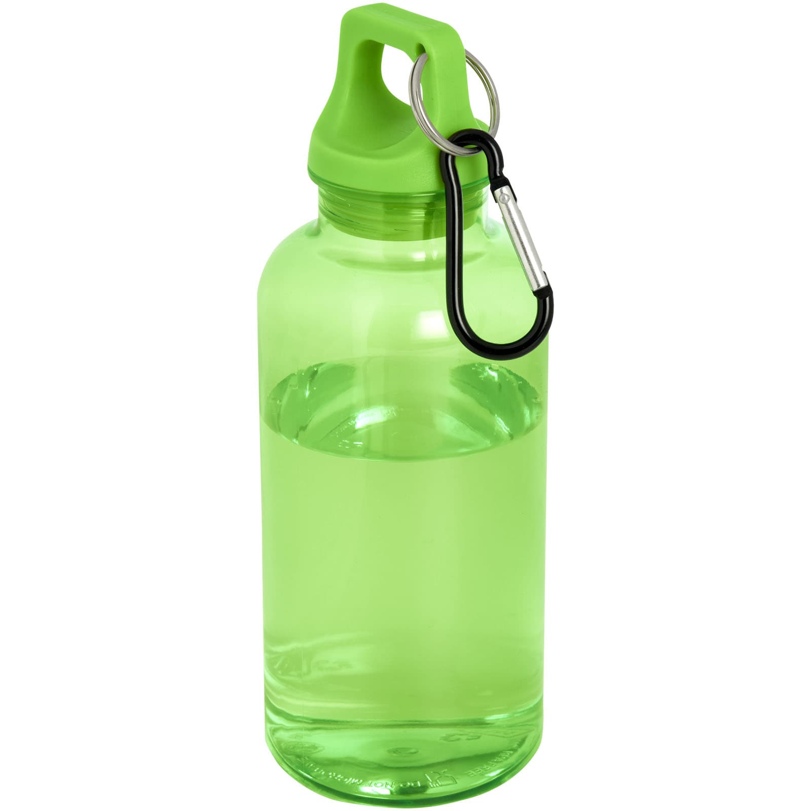 Bouteille d'eau Oregon de 400 ml en plastique recyclé avec mousqueton coloris Vert