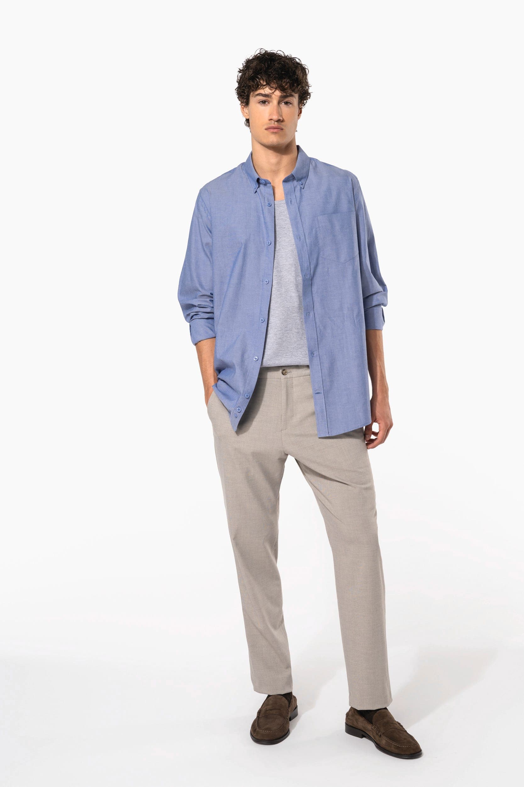 Chemise Oxford manches longues en situation