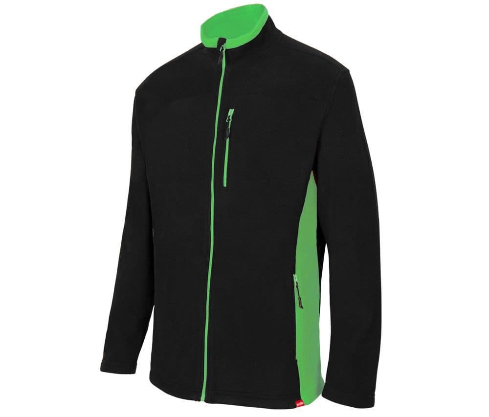 VESTE POLAIRE BICOLORE coloris Noir / Vert citron