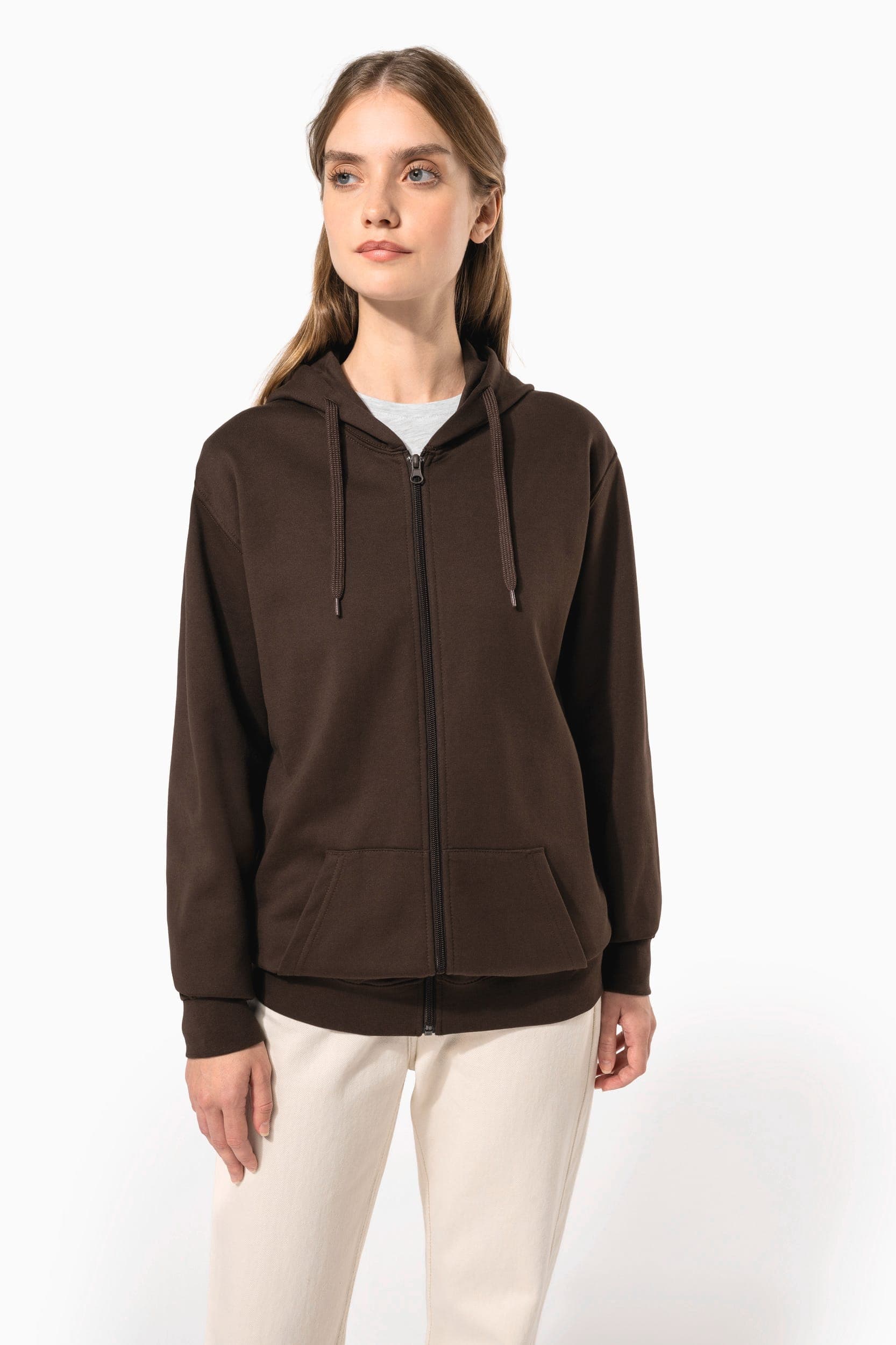 Sweat-shirt zippé capuche unisexe en situation