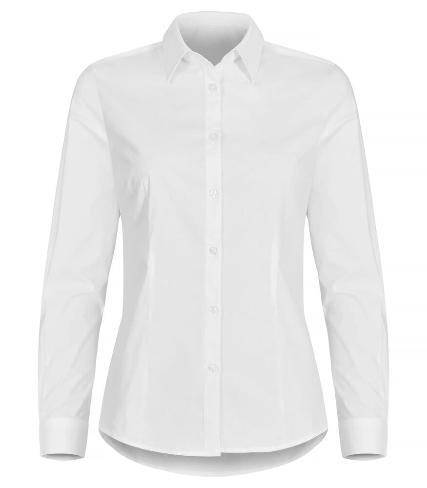 Clique Stretch Shirt L/S Women coloris Blanc
