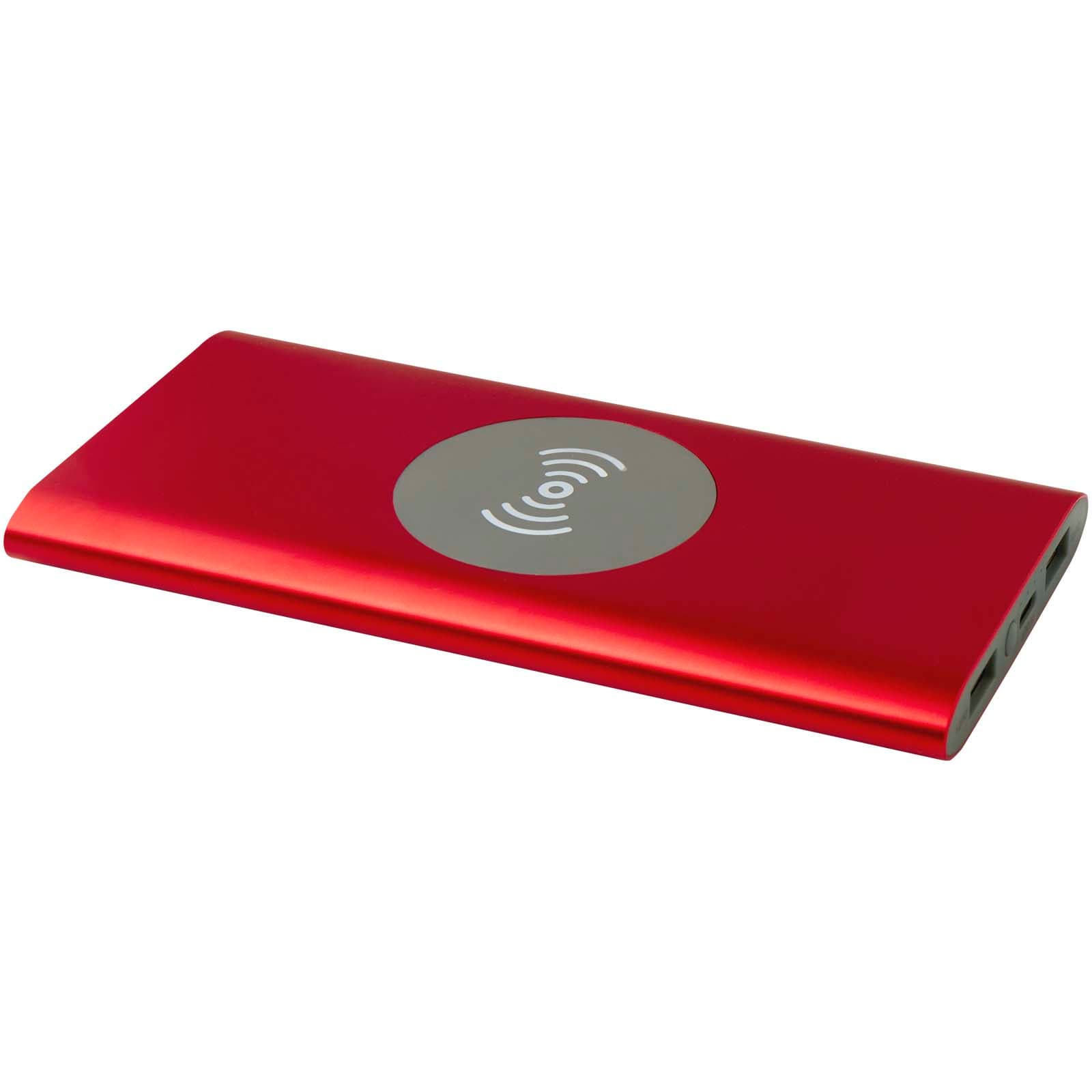 Batterie de secours sans fil en aluminium recyclé Juice type-C de 8 000 mAh coloris Rouge