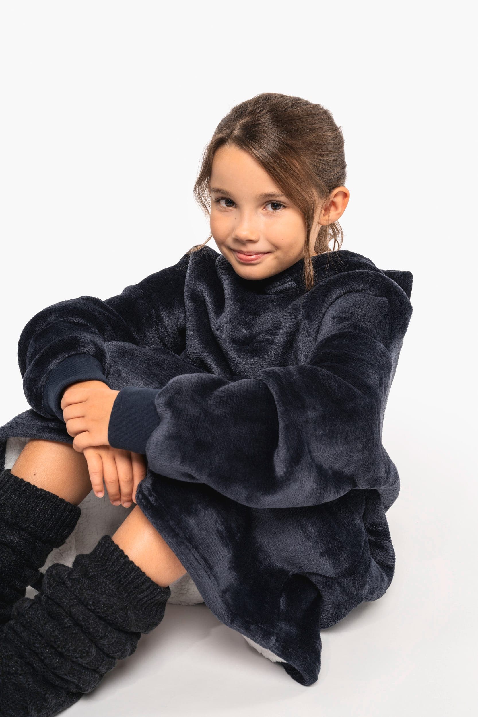 Plaid poncho enfant en situation