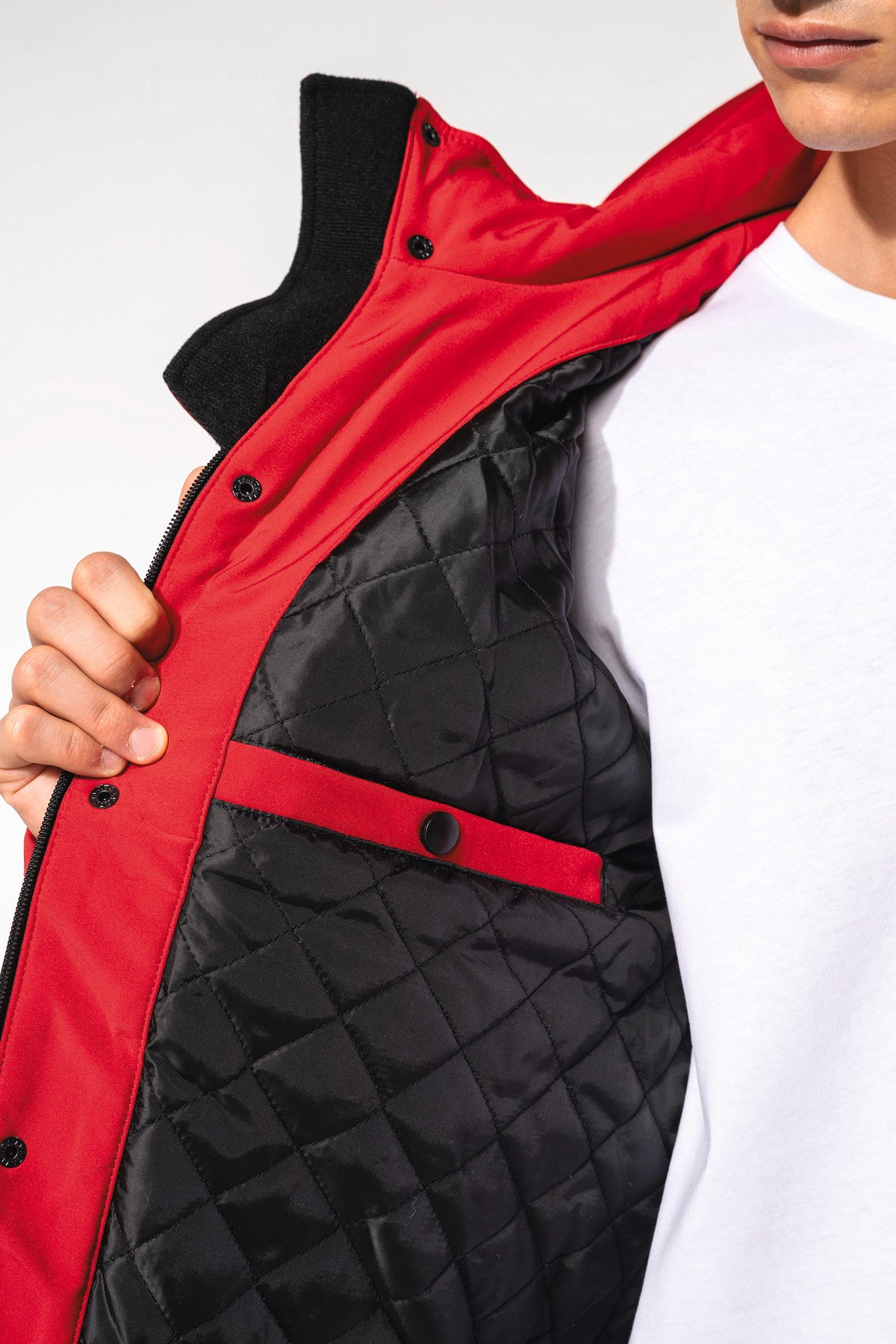 Parka softshell doublée capuche homme en situation