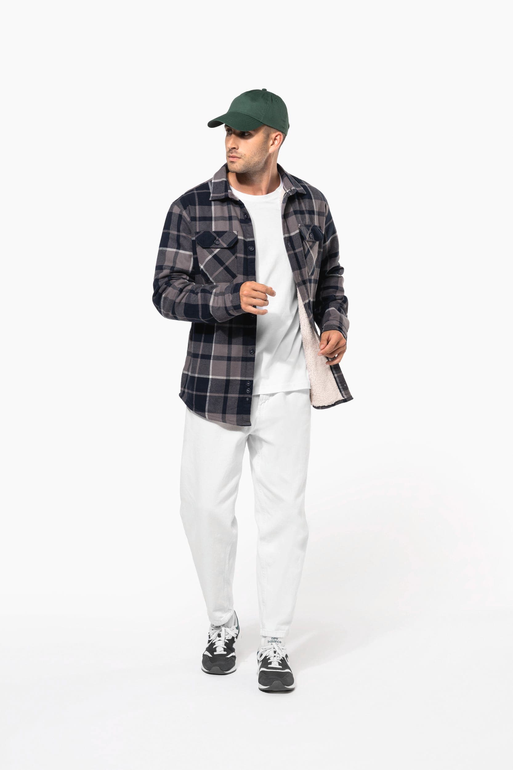 Surchemise à carreaux doublée sherpa homme en situation
