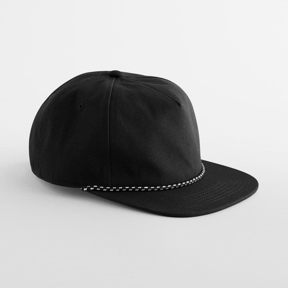 EARTHAWARE® ORGANIC COTTON 5 PANEL ROPE CAP coloris Noir