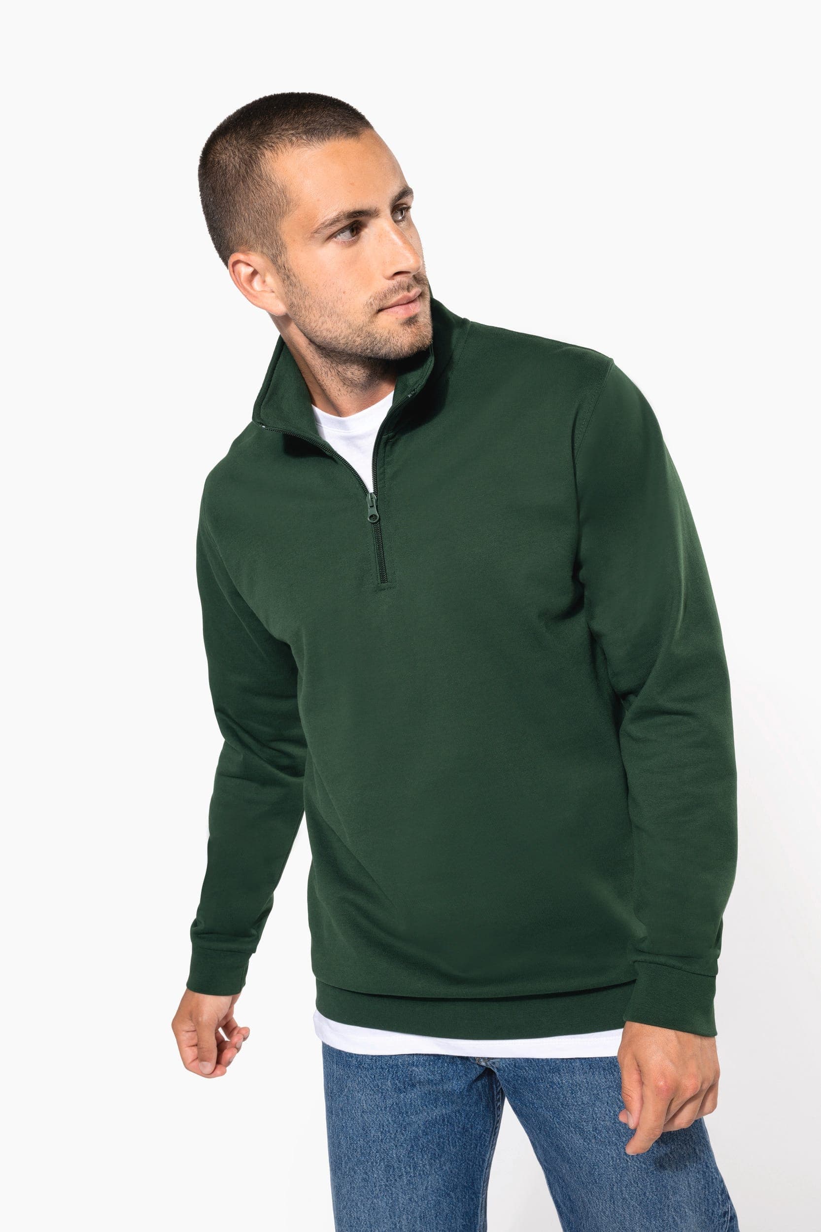 Sweat-shirt col zippé homme en situation