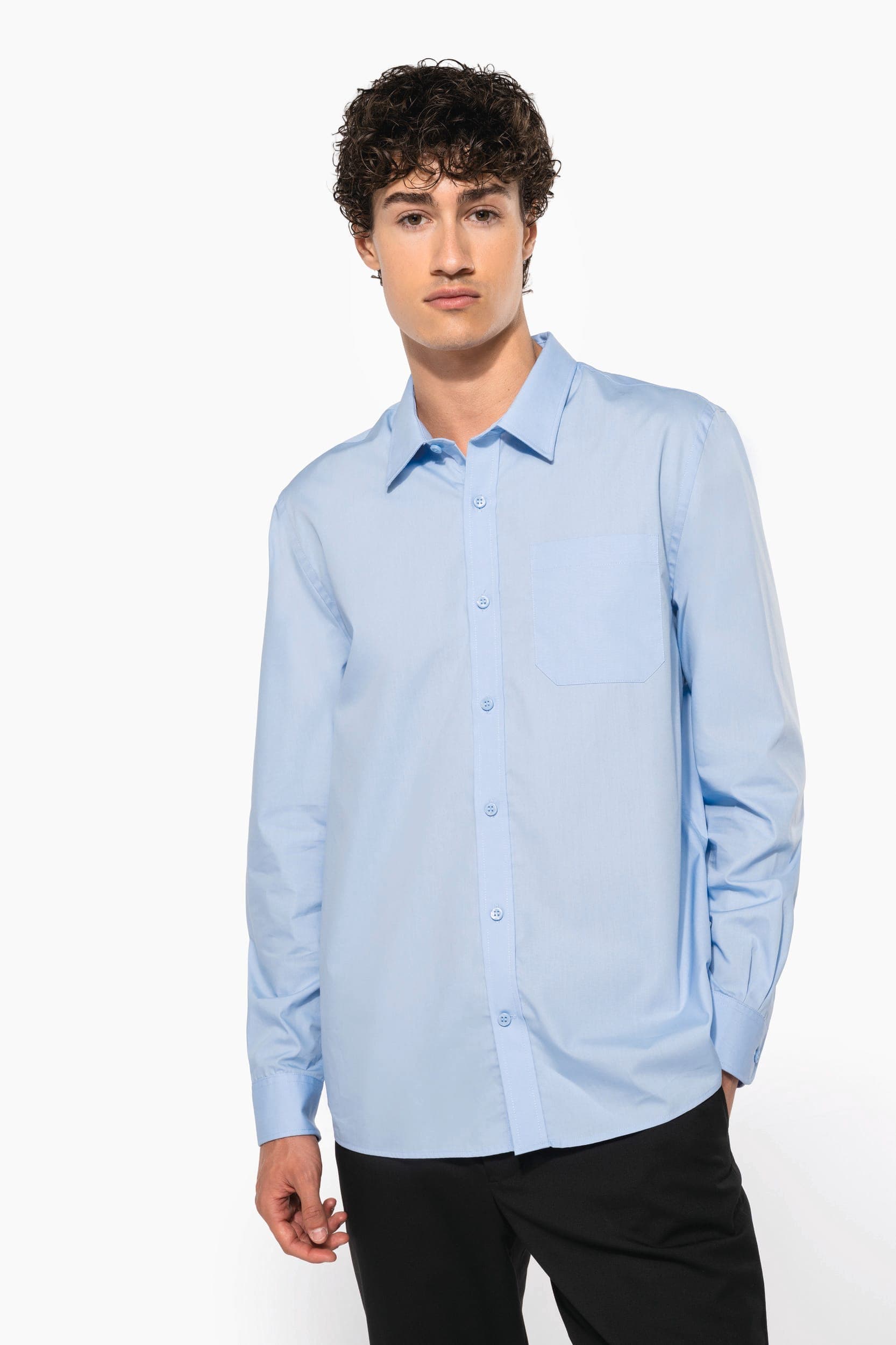 Chemise popeline manches longues en situation