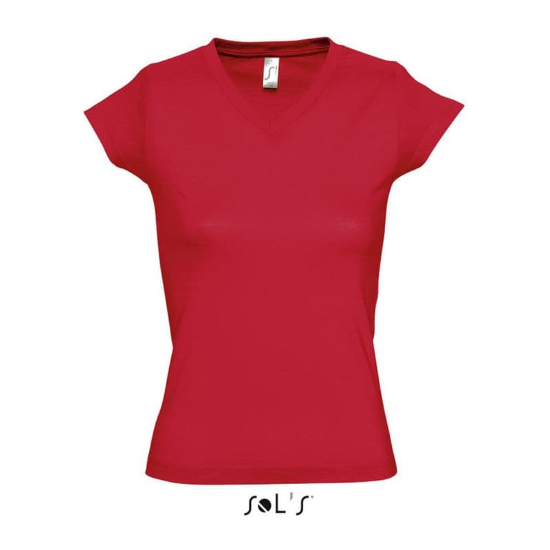 SOL'S MOON - WOMEN’S V-NECK T-SHIRT coloris Rouge