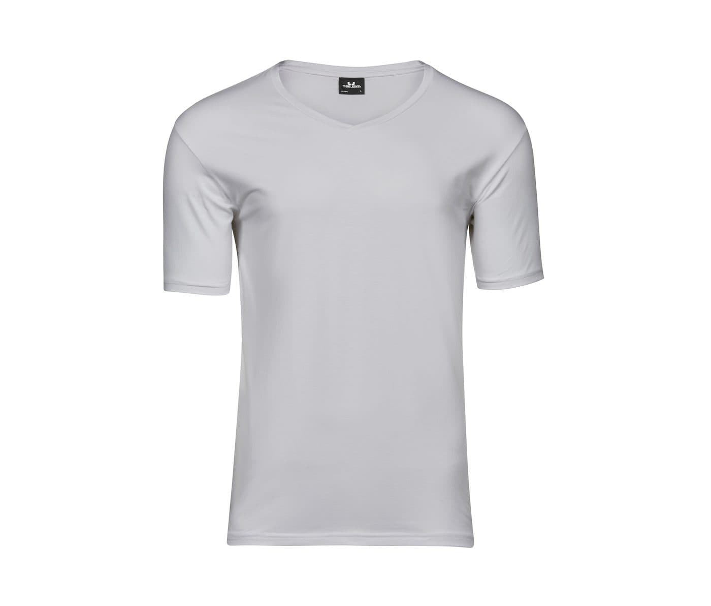 STRETCH V-NECK TEE coloris Blanc