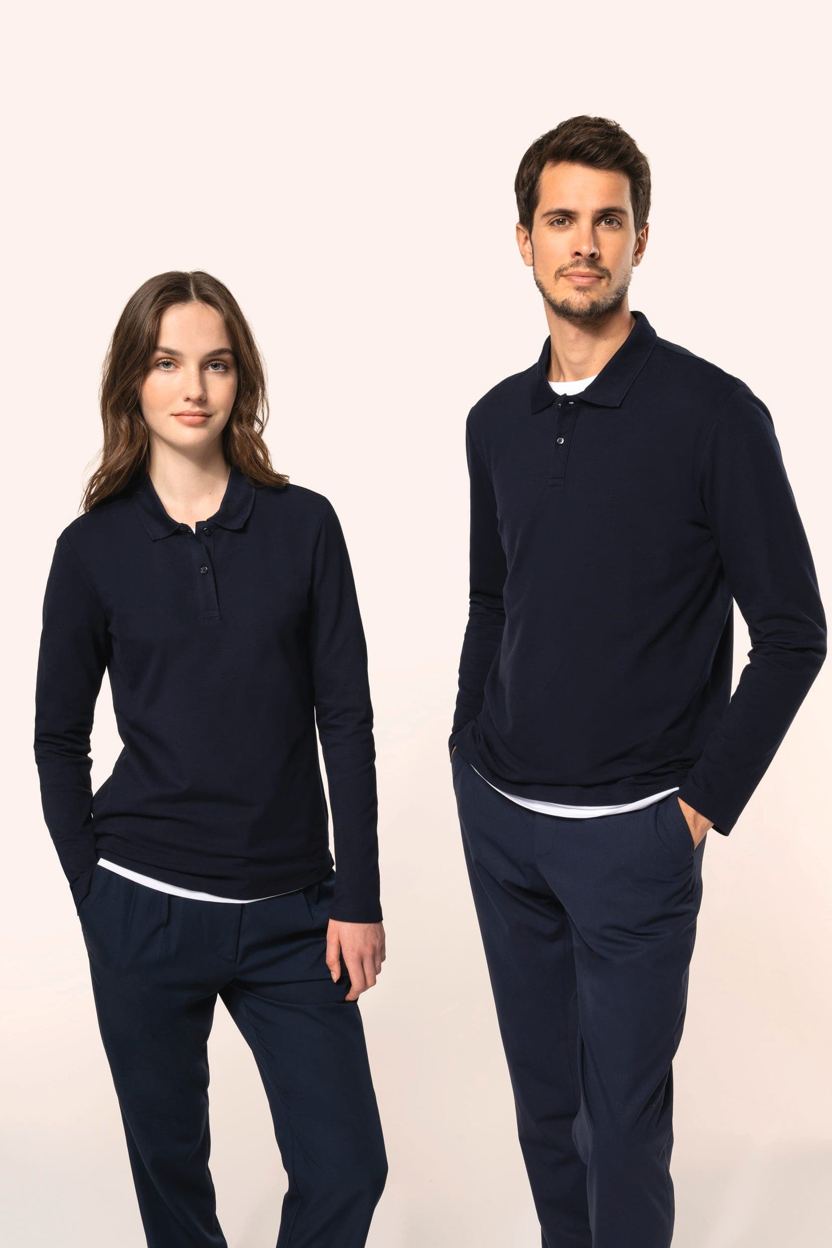 Polo Supima® manches longues femme en situation