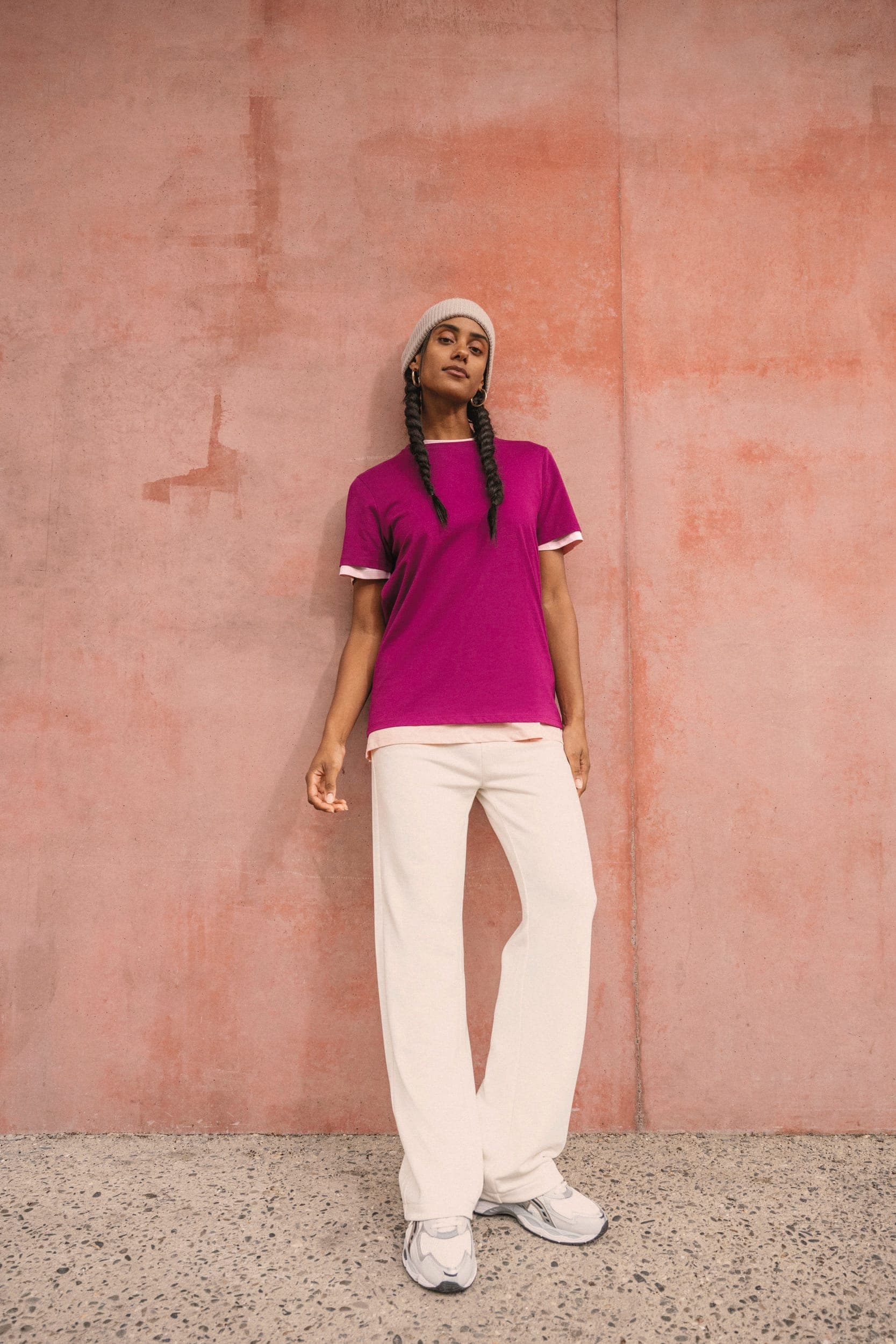 Pantalon de jogging écoresponsable ample French Terry femme en situation