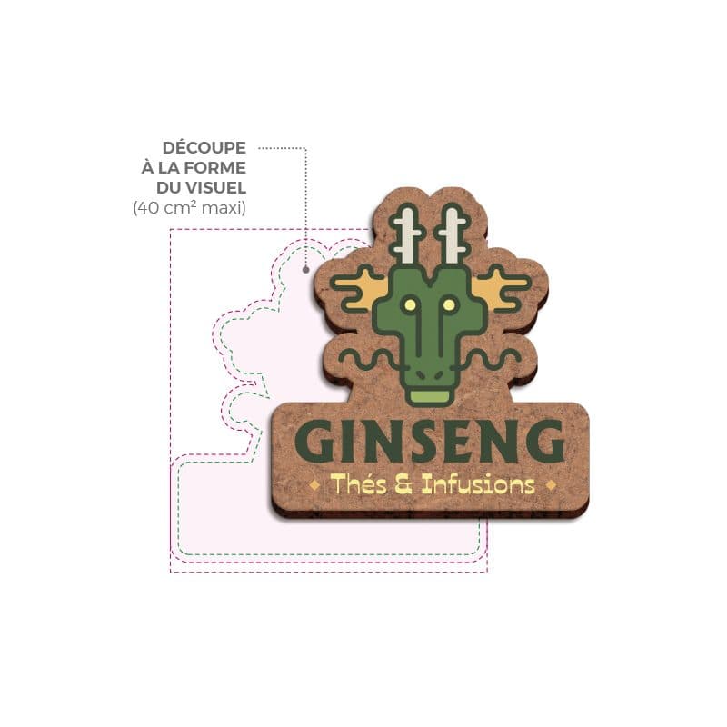 BADGE SUR-MESUREMDF EP 3mm AVEC PINCE-EPINGLE ENTRE 20 cm2 ET 40 cm2 en situation