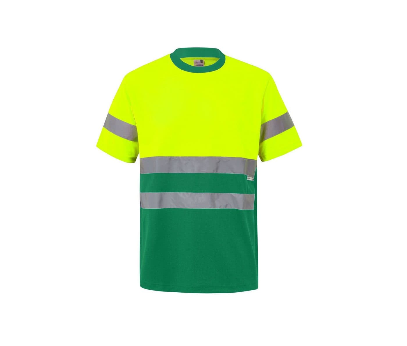 TWO-TONE HIGH VISIBILITY TECHNICAL T-SHIRT coloris Jaune fluo / Vert