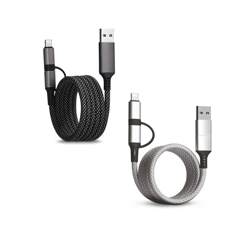 CABLE DE CHARGE 6 EN 1 A ENROULEMENT MAGNETIQUE en situation