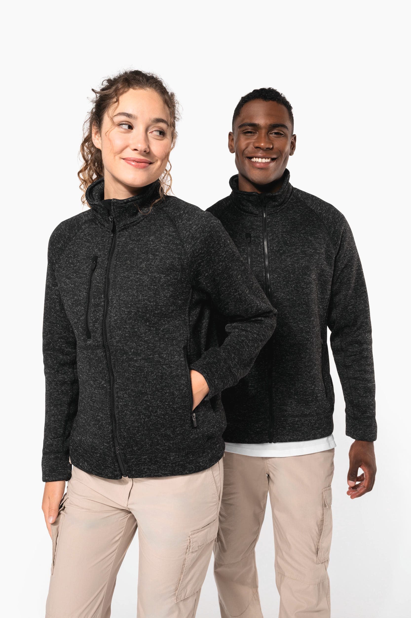 Veste zippée chinée femme en situation