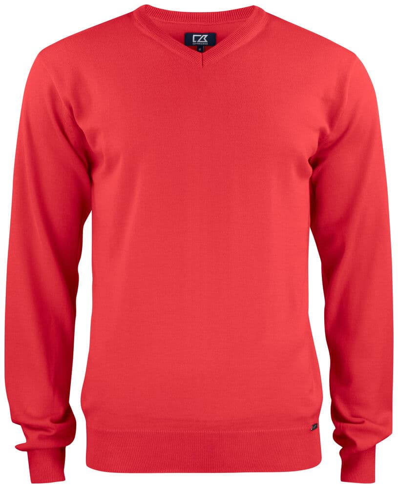 Pull col V Cutter & Buck Everett 2.0 homme coloris Rouge