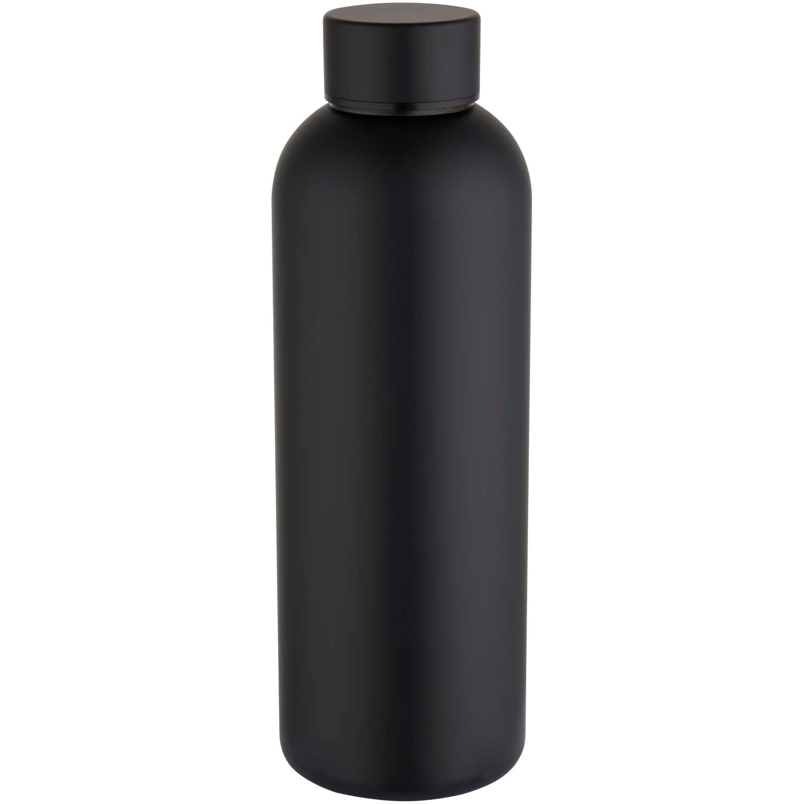 Bouteille d’eau Spring de 750 ml en acier inoxydable recyclé certifié RCS à simple paroi coloris Noir