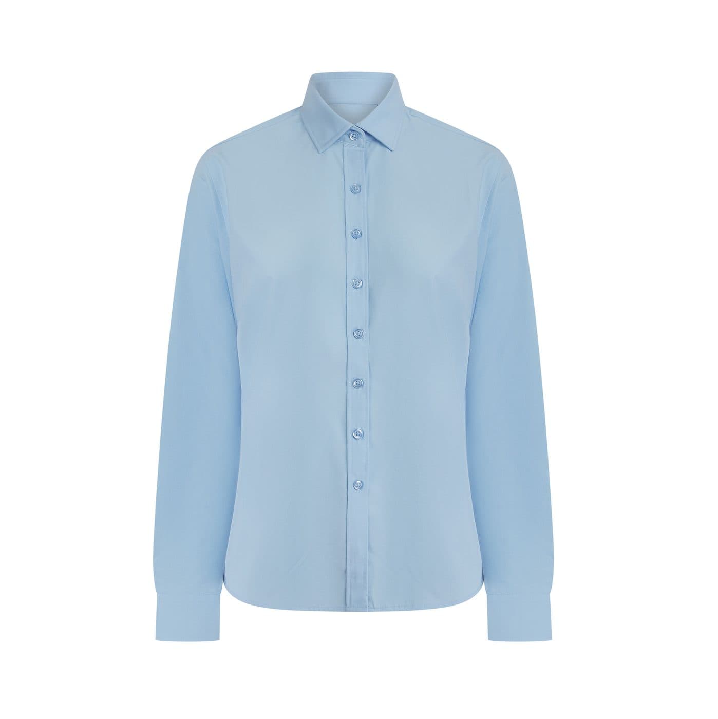 LADIES' LONG SLEEVED 'COTTON FEEL' COOLPLUS® SHIRT coloris Bleu clair