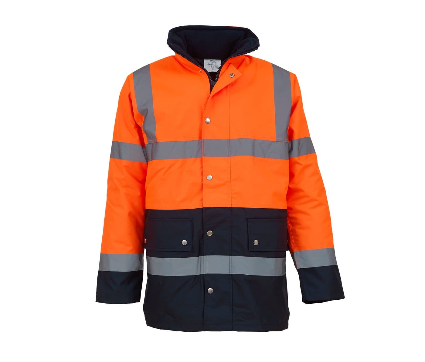 HI-VIS TWO-TONE MOTORWAY JACKET coloris Orange haute visibilité / Marine