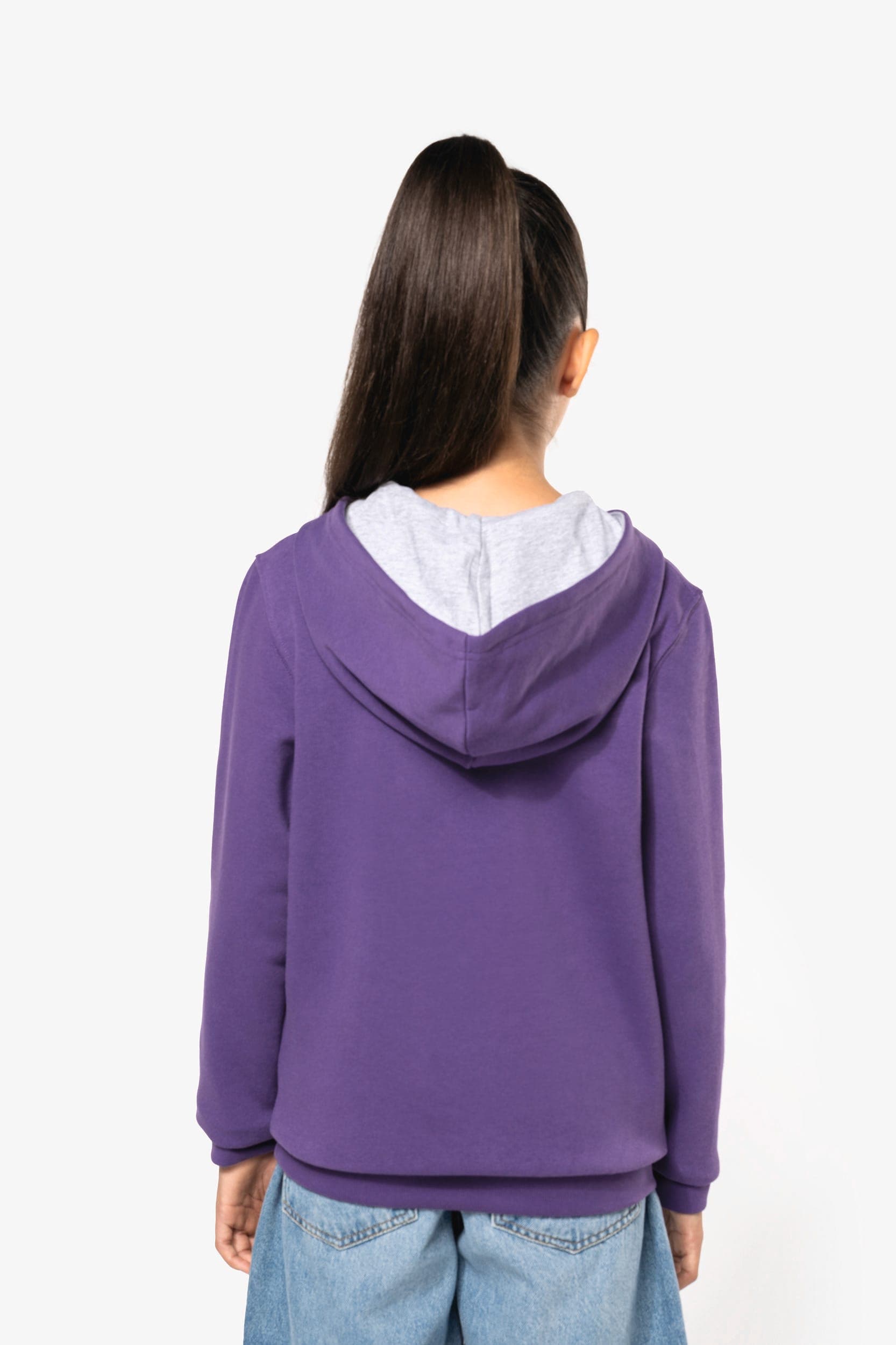 Sweat-shirt capuche contrastée enfant en situation