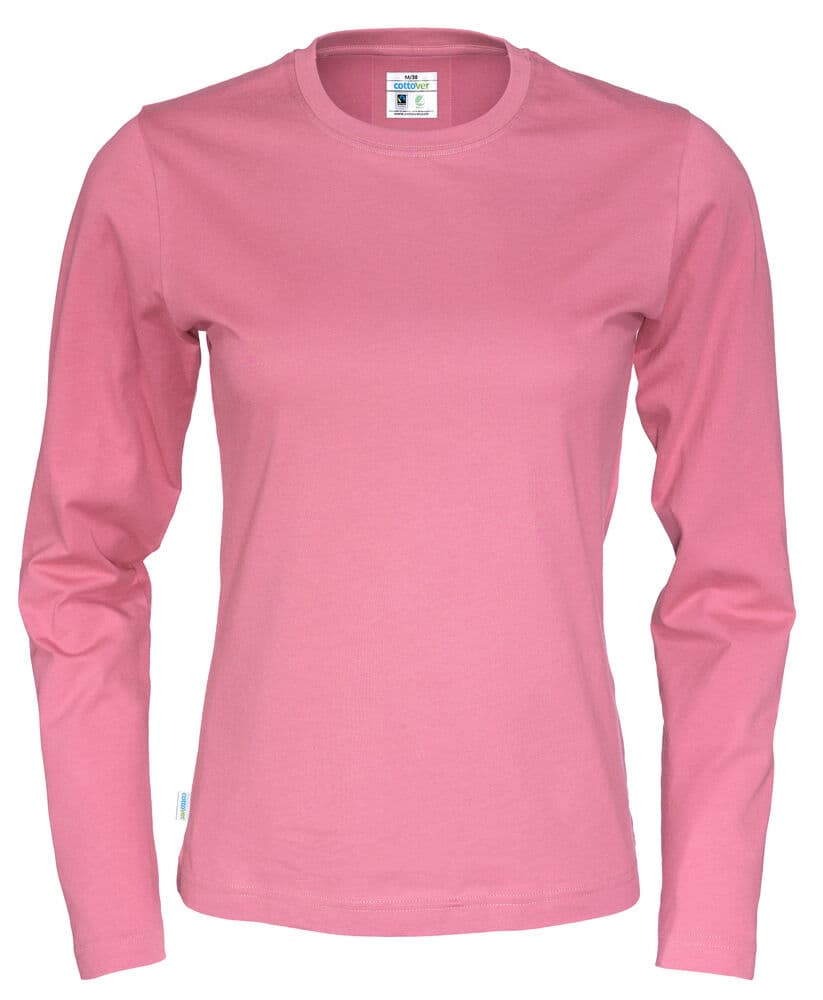 T-SHIRT MANCHES LONGUES FEMME - CERTIFIÉ GOTS coloris Rose