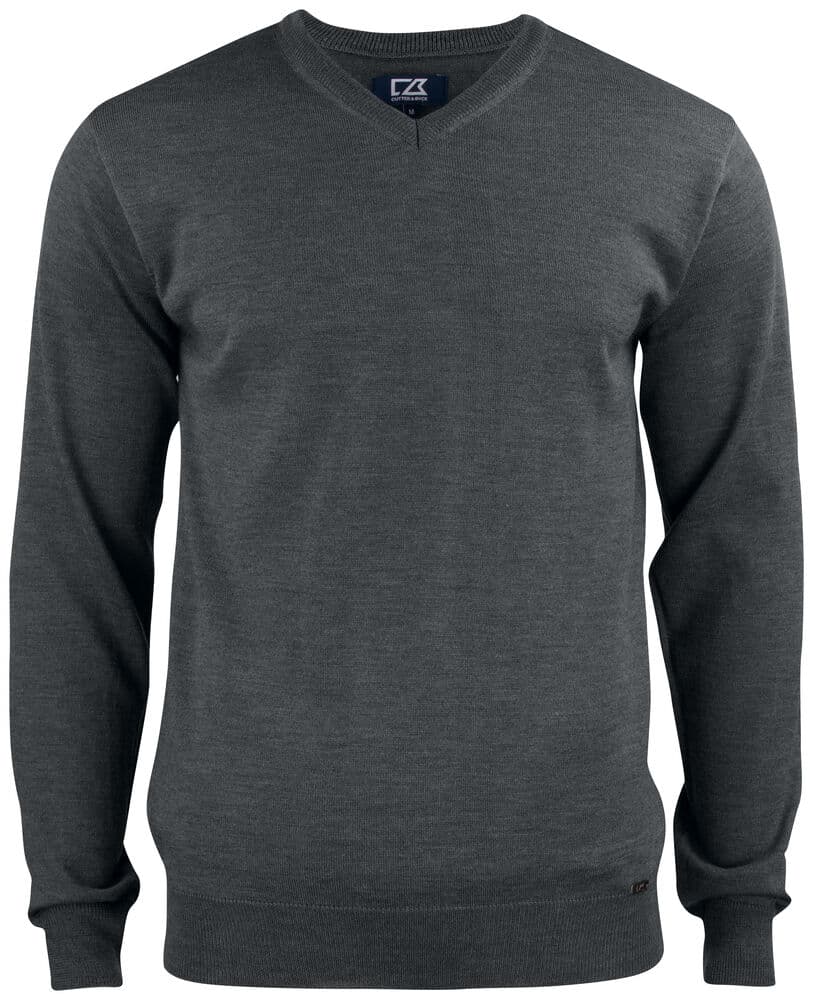 Pull col V Cutter & Buck Everett 2.0 homme coloris Anthracite chiné