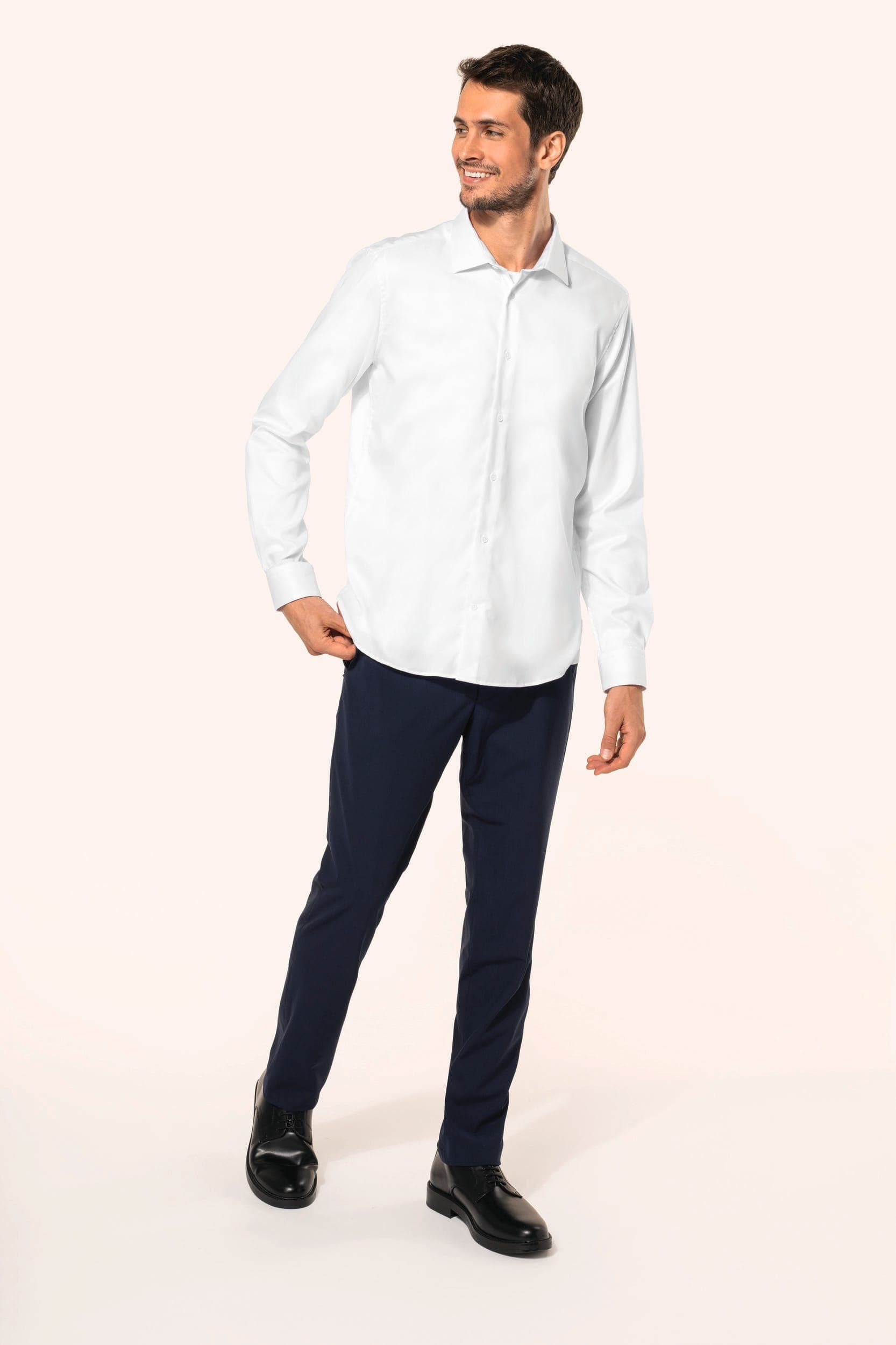 Chemise Oxford pinpoint manches longues homme en situation
