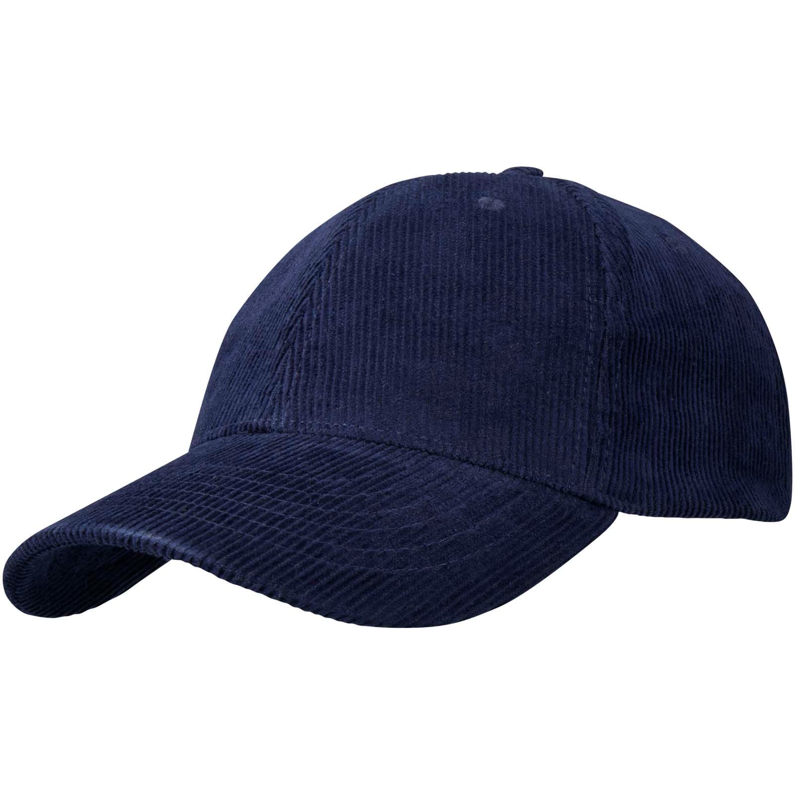 Casquette 6 panneaux de 280 g/m² Hutton en velours côtelé recyclé