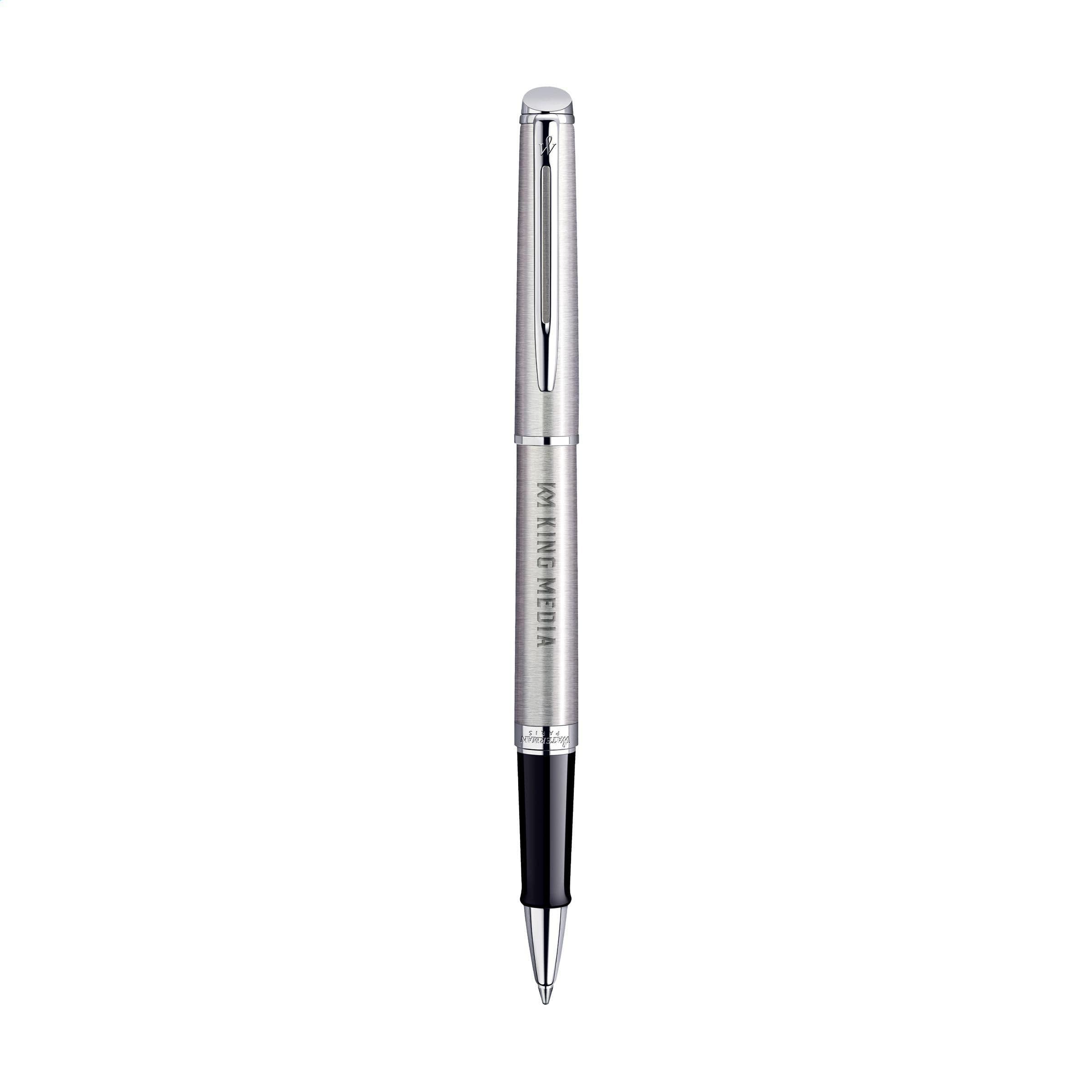 Waterman Hémisphère Stylo roller argent - encre noire en situation