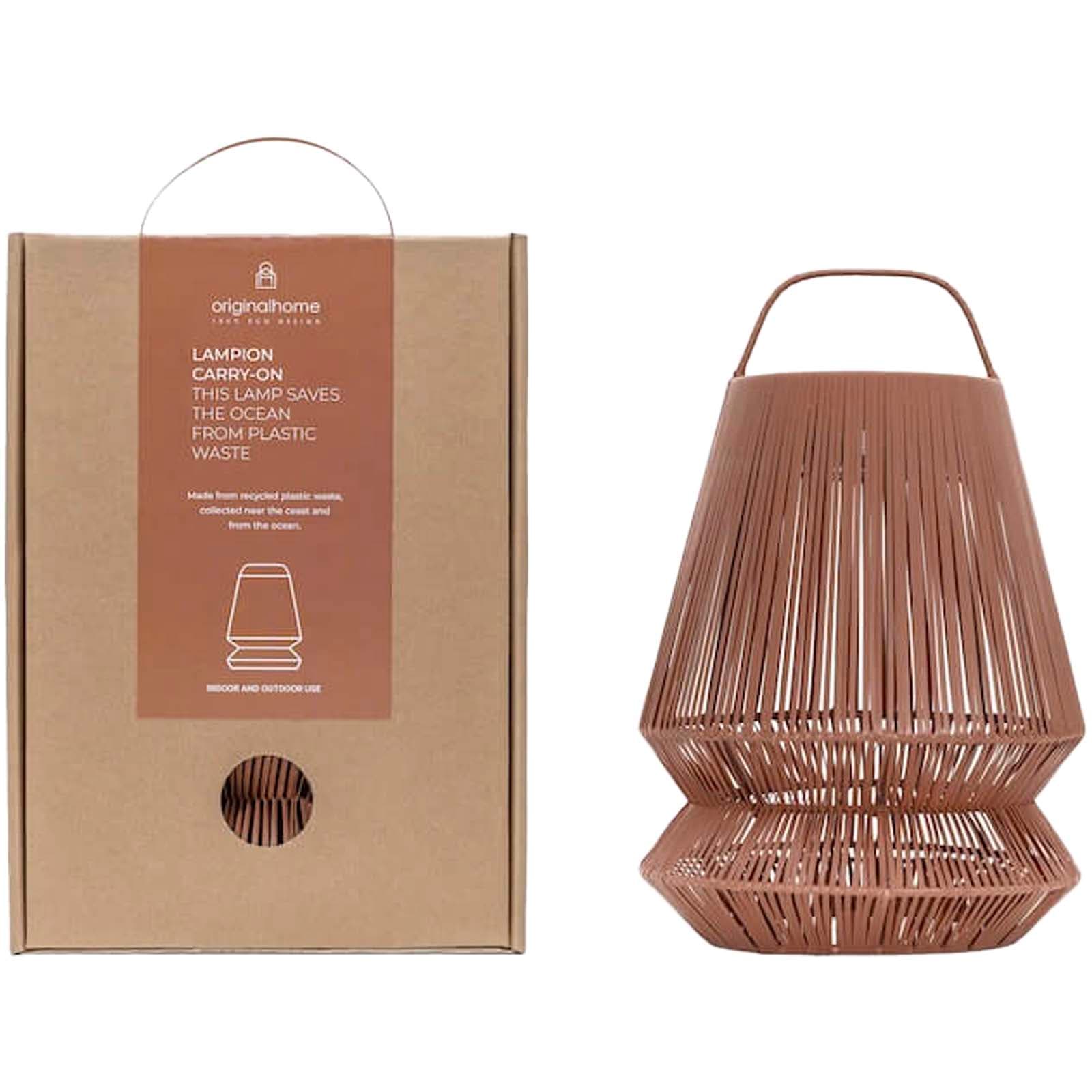Abat jour portable recyclé Originalhome Lampion coloris Rouge brique