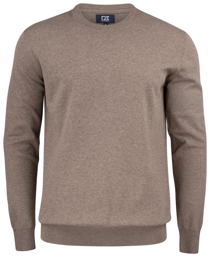 Pull col ras du cou Cutter & Buck Oakville homme coloris Nougat chiné