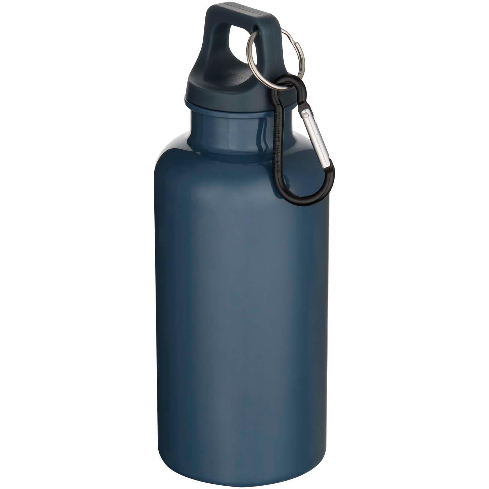Bouteille d’eau Oregon de 400 ml en plastique recyclé uni certifié RCS avec mousqueton  coloris Bleu hale