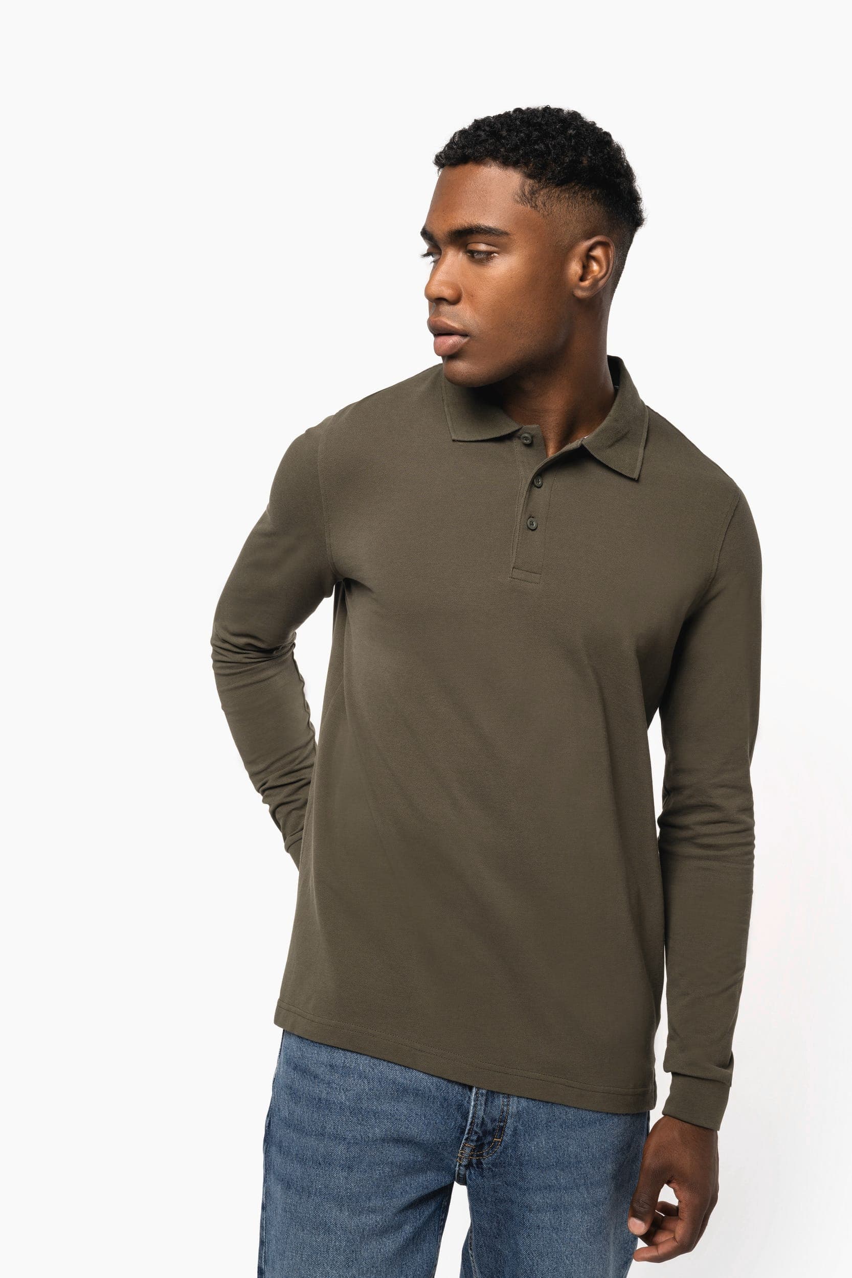 Polo manches longues homme en situation