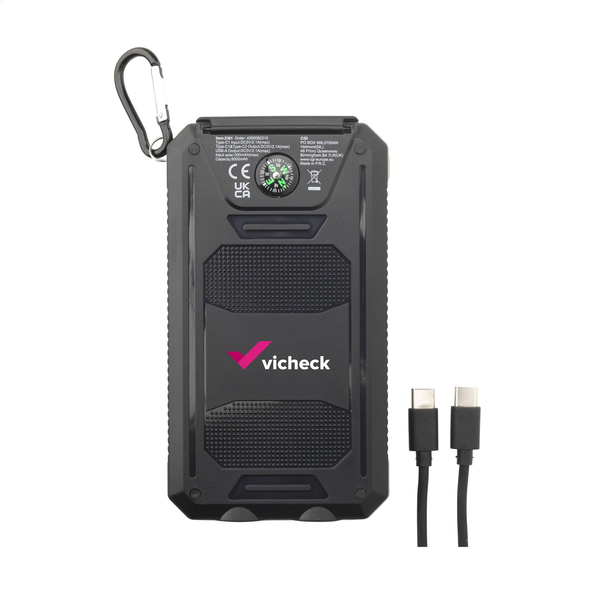 Batterie externe Trail RCS Chargeur solaire Boussole 8000 en situation