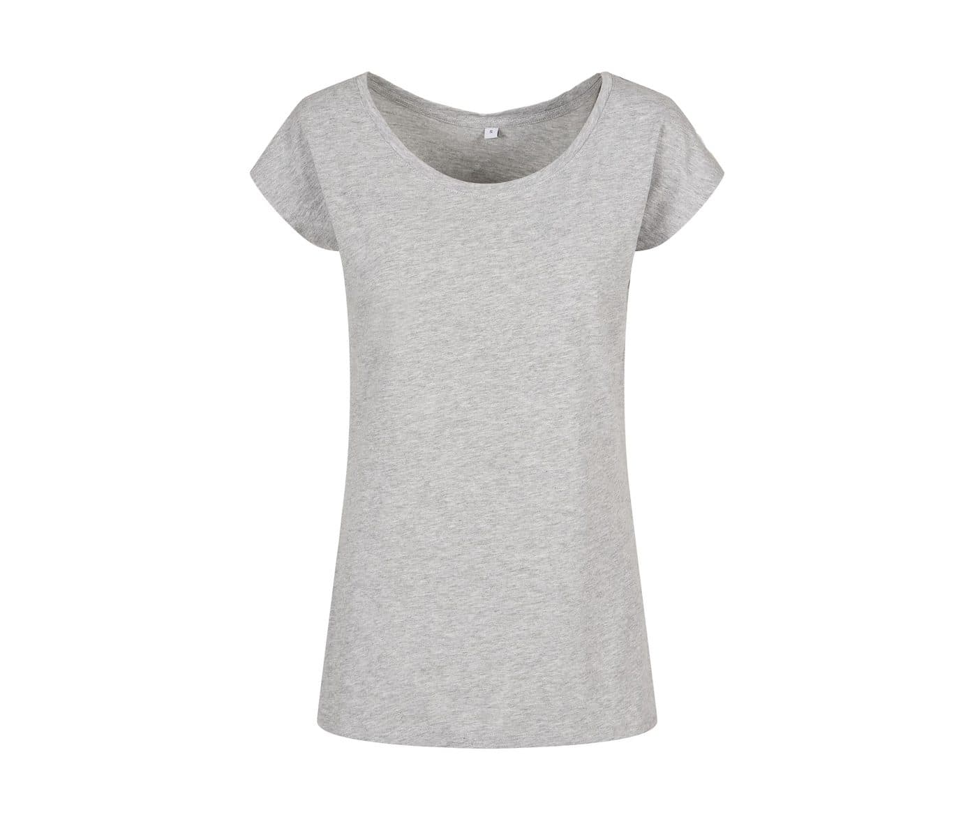 LADIES WIDE NECK TEE coloris Gris chiné