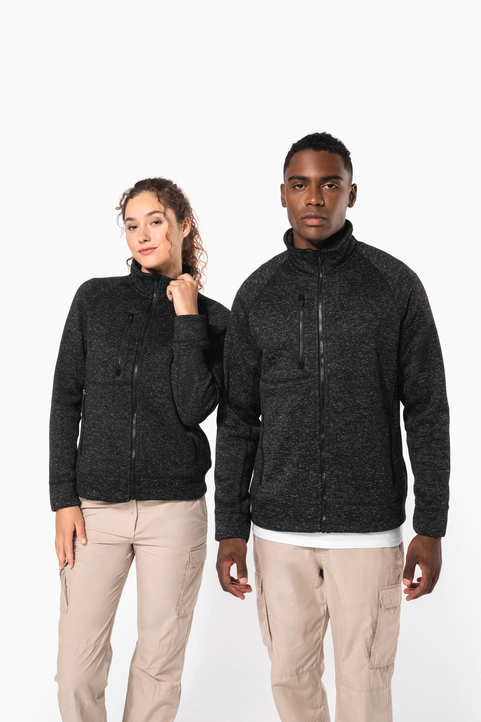 Veste zippée chinée homme en situation